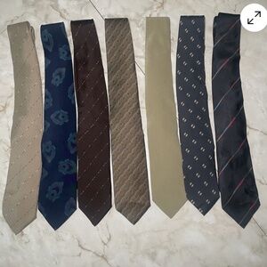 LOT of 7 Vintage Giorgio Armani Men's Silk Neck Ties 3 inch width Made in Italy